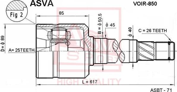 ASVA VOIR-850 - Jeu de joints, arbre de transmission droxauto.com