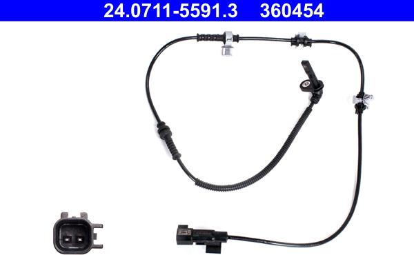 ATE 24.0711-5591.3 - Capteur, vitesse de roue droxauto.com