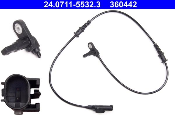 ATE 24.0711-5532.3 - Capteur, vitesse de roue droxauto.com