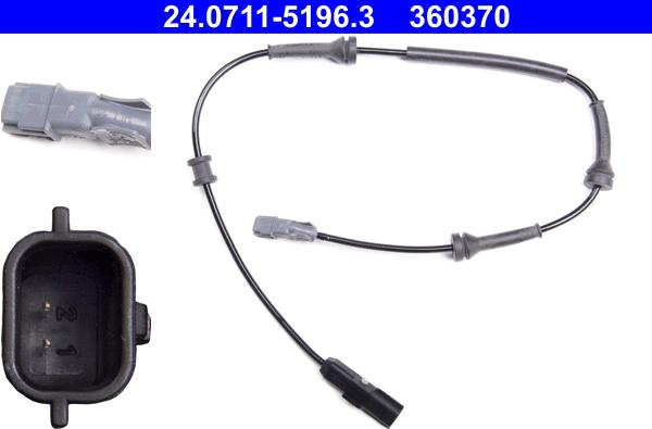 ATE 24.0711-5196.3 - Capteur, vitesse de roue droxauto.com