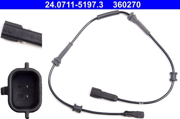 ATE 24.0711-5197.3 - Capteur, vitesse de roue droxauto.com
