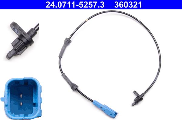 ATE 24.0711-5257.3 - Capteur, vitesse de roue droxauto.com