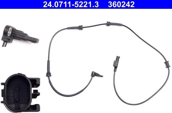 ATE 24.0711-5221.3 - Capteur, vitesse de roue droxauto.com