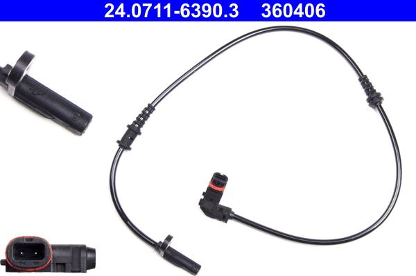 ATE 24.0711-6390.3 - Capteur, vitesse de roue droxauto.com