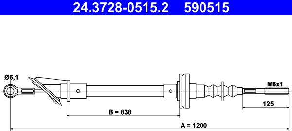 ATE 24.3728-0515.2 - Tirette à câble, commande d'embrayage droxauto.com