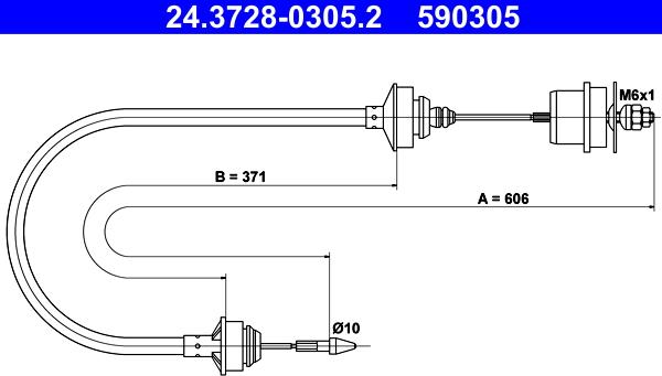 ATE 24.3728-0305.2 - Tirette à câble, commande d'embrayage droxauto.com