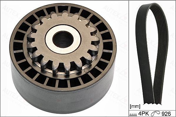 Autex 702904 - Jeu de courroies trapézoïdales à nervures droxauto.com