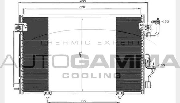 Autogamma 103487 - Condensateur, climatisation droxauto.com