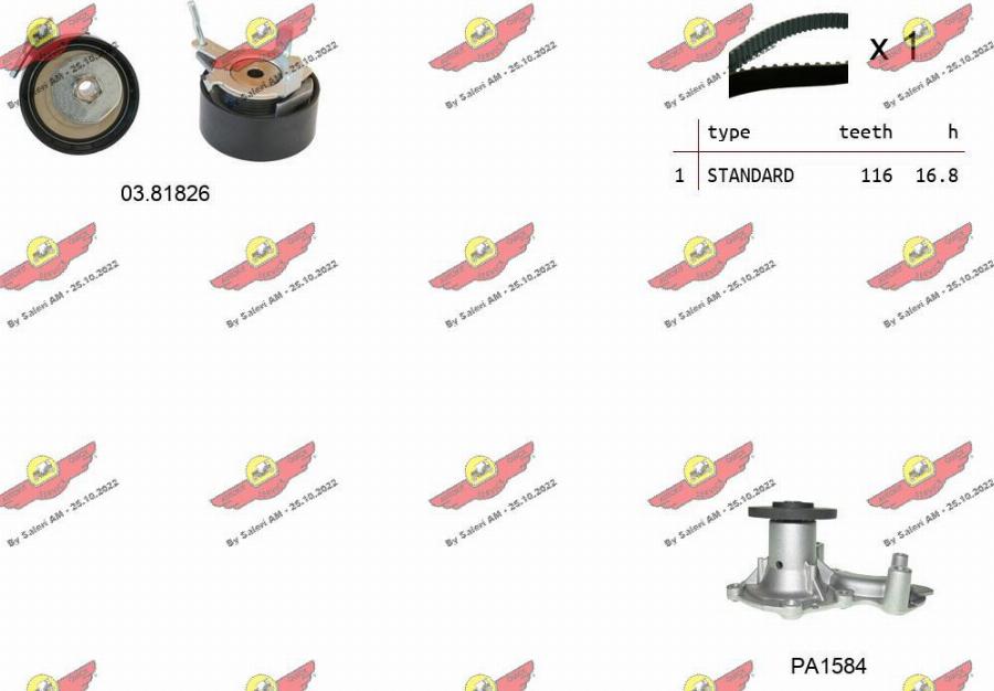 Autokit 04.5484PA - Pompe à eau + kit de courroie de distribution droxauto.com