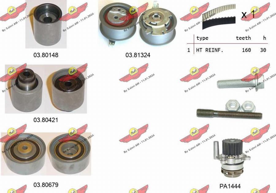 Autokit 04.5285PA2 - Pompe à eau + kit de courroie de distribution droxauto.com