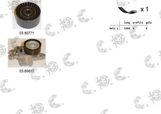 Autokit 06.0018 - Jeu de courroies trapézoïdales à nervures droxauto.com