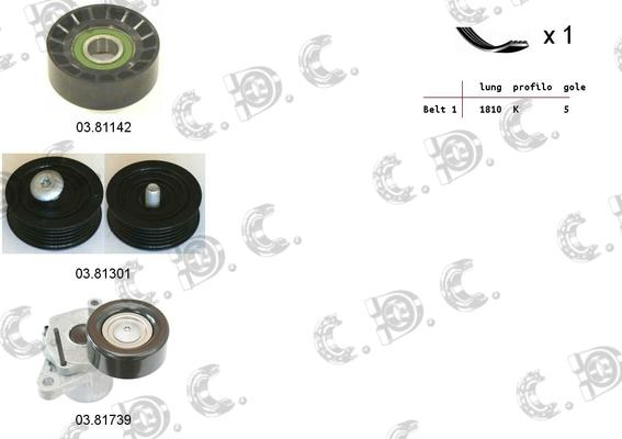 Autokit 06.0075 - Jeu de courroies trapézoïdales à nervures droxauto.com