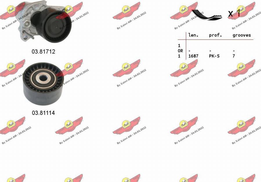 Autokit 06.0133 - Jeu de courroies trapézoïdales à nervures droxauto.com