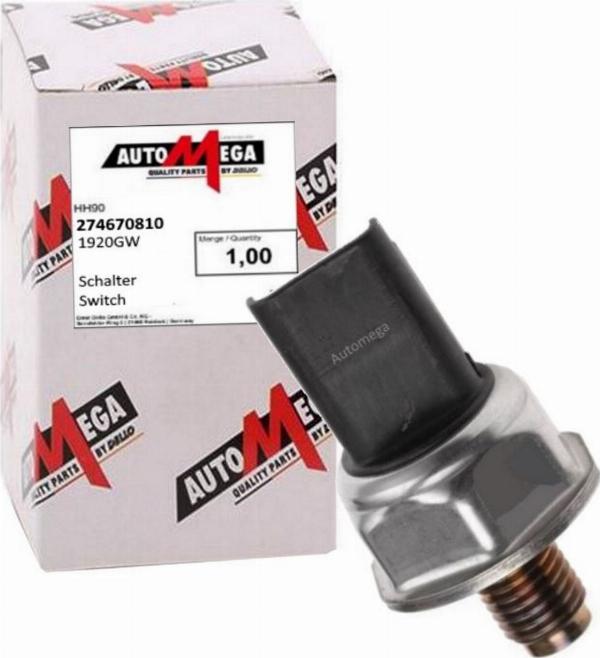 Automega 274670810 - Capteur, pression de carburant droxauto.com