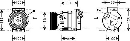 AVA FT K033 - Compresseur, climatisation droxauto.com