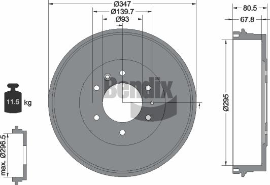 BENDIX Braking BDM1099 - Tambour de frein droxauto.com