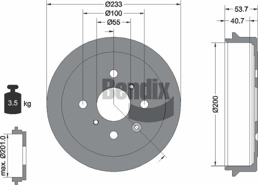 BENDIX Braking BDM1068 - Tambour de frein droxauto.com