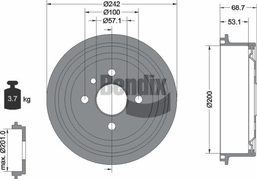 BENDIX Braking BDM1009 - Tambour de frein droxauto.com