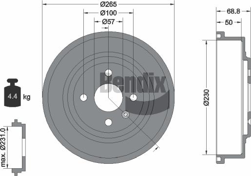BENDIX Braking BDM1085 - Tambour de frein droxauto.com