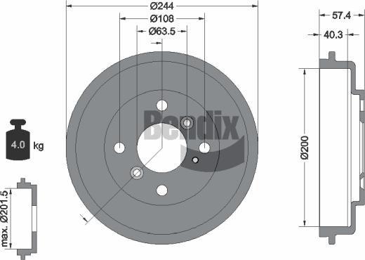 BENDIX Braking BDM1086 - Tambour de frein droxauto.com