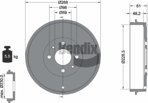 BENDIX Braking BDM1024 - Tambour de frein droxauto.com