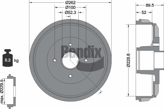 BENDIX Braking BDM1190 - Tambour de frein droxauto.com