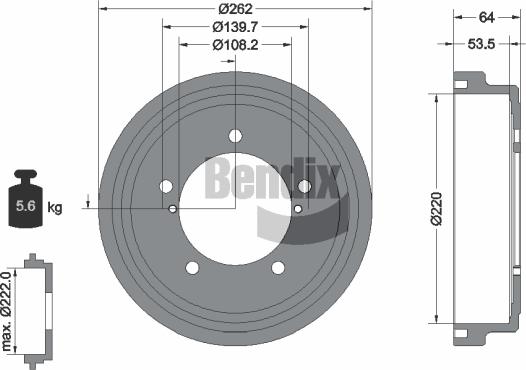 BENDIX Braking BDM1157 - Tambour de frein droxauto.com