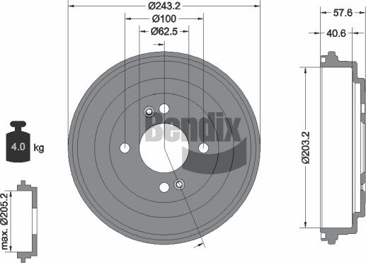 BENDIX Braking BDM1102 - Tambour de frein droxauto.com