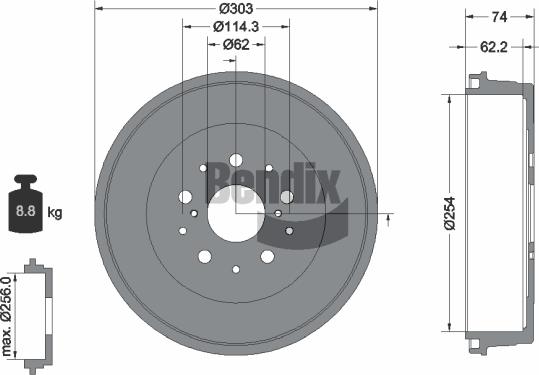 BENDIX Braking BDM1113 - Tambour de frein droxauto.com