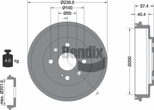 BENDIX Braking BDM1112 - Tambour de frein droxauto.com