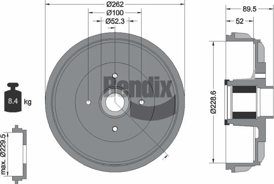 BENDIX Braking BDM1173 - Tambour de frein droxauto.com