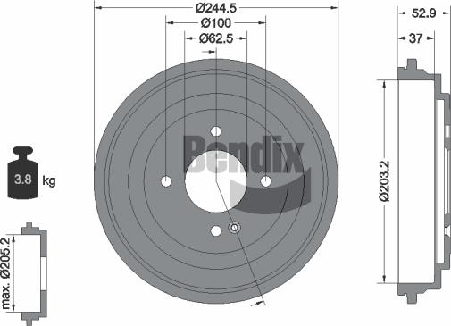 BENDIX Braking BDM1177 - Tambour de frein droxauto.com