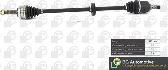 BGA DS9500RA - Arbre de transmission droxauto.com