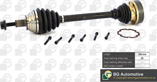 BGA DS9634L - Arbre de transmission droxauto.com