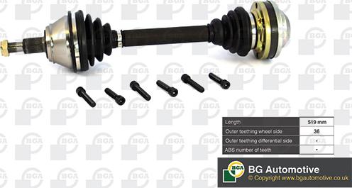 BGA DS9625L - Arbre de transmission droxauto.com