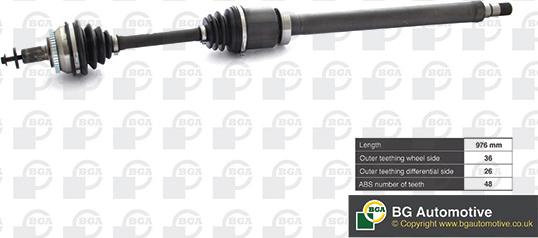 BGA DS9707RA - Arbre de transmission droxauto.com