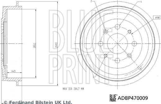 Blue Print ADBP470009 - Tambour de frein droxauto.com