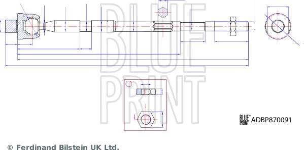 Blue Print ADBP870090 - Rotule de direction intérieure, barre de connexion droxauto.com