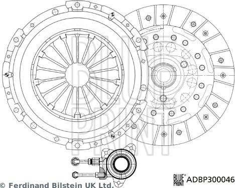 Blue Print ADBP300046 - Kit d'embrayage droxauto.com