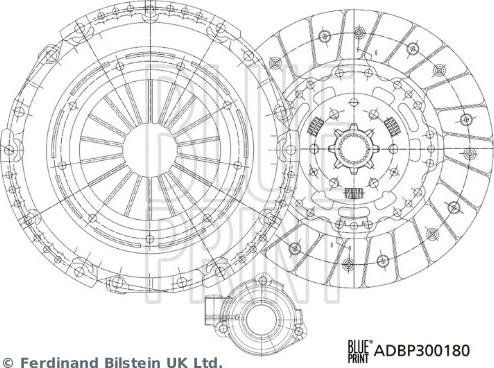 Blue Print ADBP300180 - Kit d'embrayage droxauto.com