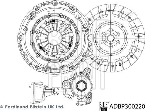 Blue Print ADBP300220 - Kit d'embrayage droxauto.com