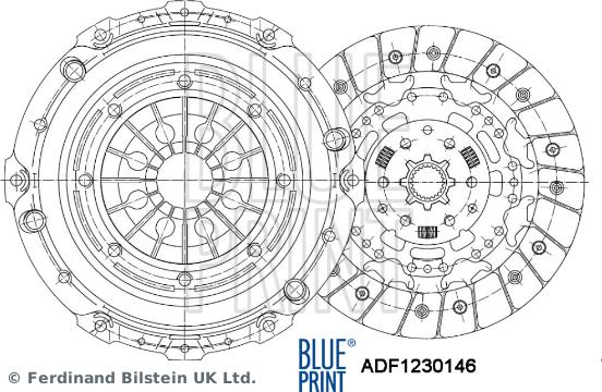 Blue Print ADF1230146 - Kit d'embrayage droxauto.com