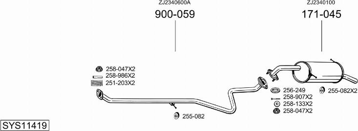Bosal SYS11419 - Échappement droxauto.com