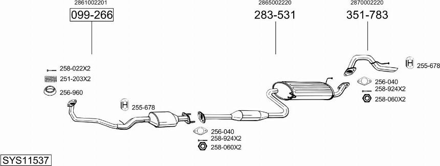 Bosal SYS11537 - Échappement droxauto.com