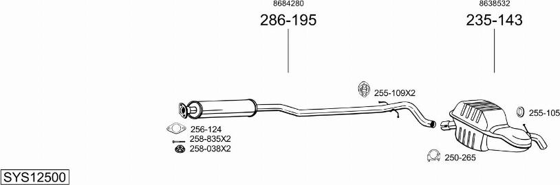 Bosal SYS12500 - Échappement droxauto.com