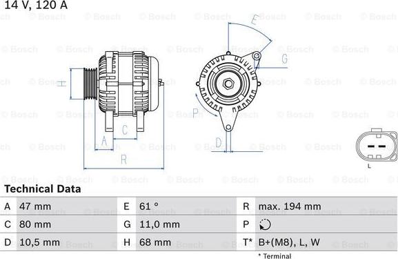 BOSCH 0 986 044 890 - Alternateur droxauto.com