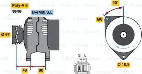 BOSCH 0 986 045 641 - Alternateur droxauto.com
