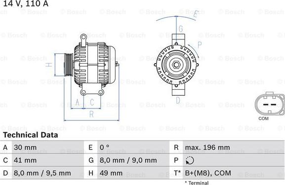 BOSCH 0 986 046 130 - Alternateur droxauto.com