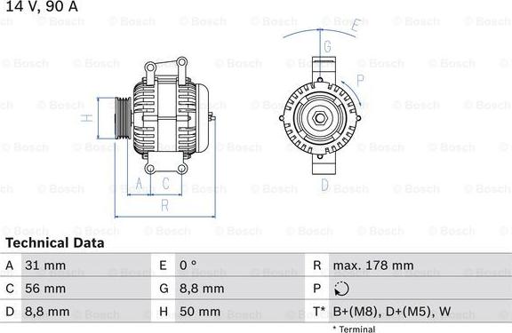 BOSCH 0 986 041 530 - Alternateur droxauto.com
