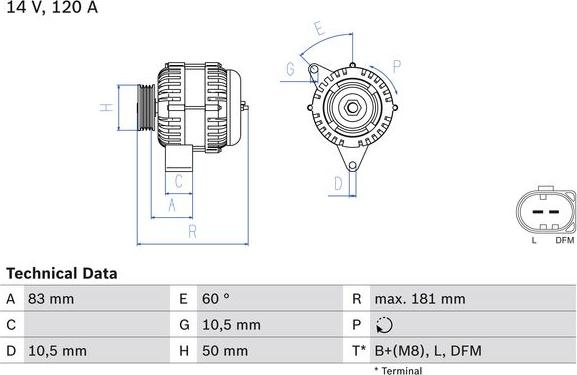 BOSCH 0 986 047 530 - Alternateur droxauto.com